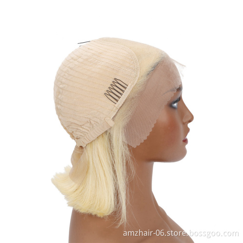 Short Color Gold Neon 613 Pink Blue Grey Straight Bob Wigs Ombre Colored 13x4 Lace Front Wig Raw Brazilian Virgin Human Hair